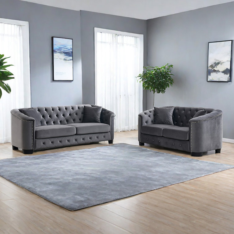 House of Hampton® Lipe 2 Piece Velvet Living Room Set Wayfair